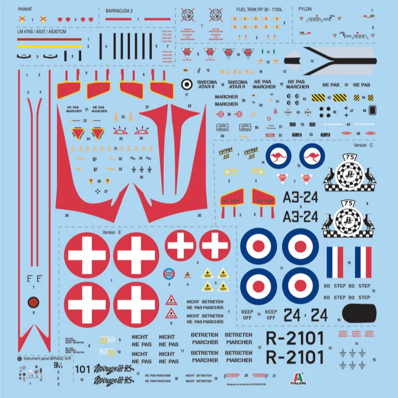 Italeri 2510 1/32 Mirage III E/O/R with RAAF Decals - Image 3