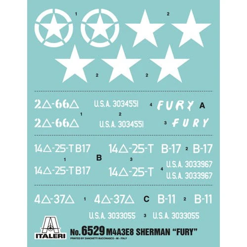 Italeri 6529 1/35 M4A2E8 Sherman Fury Easy Eight - Image 6