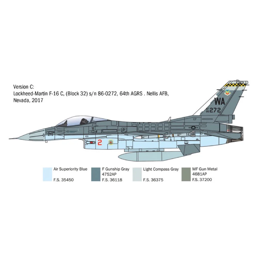 Italeri 2825 1/48 F-16C Fighting Falcon - Image 5