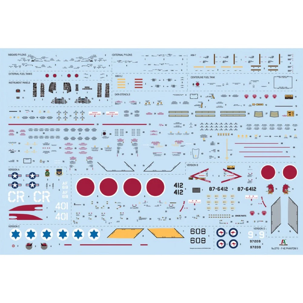 Italeri 2770 1/48 MacDonnell Douglas F-4E Phantom II (RAAF Decals) - Image 3