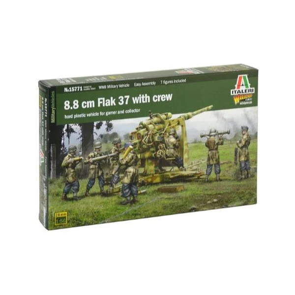 Italeri 15771 1/56 8.8cm Flak 37 with Crew - Image 3