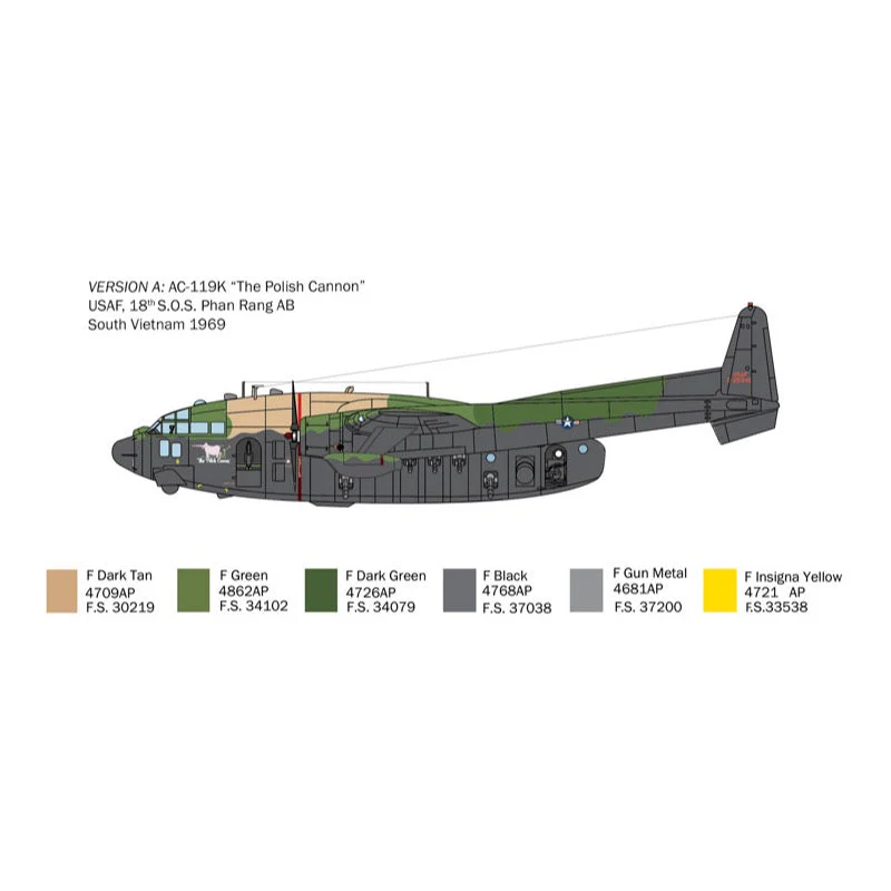 Italeri 1468 1/72 AC-119K Stinger Gunship - Image 3