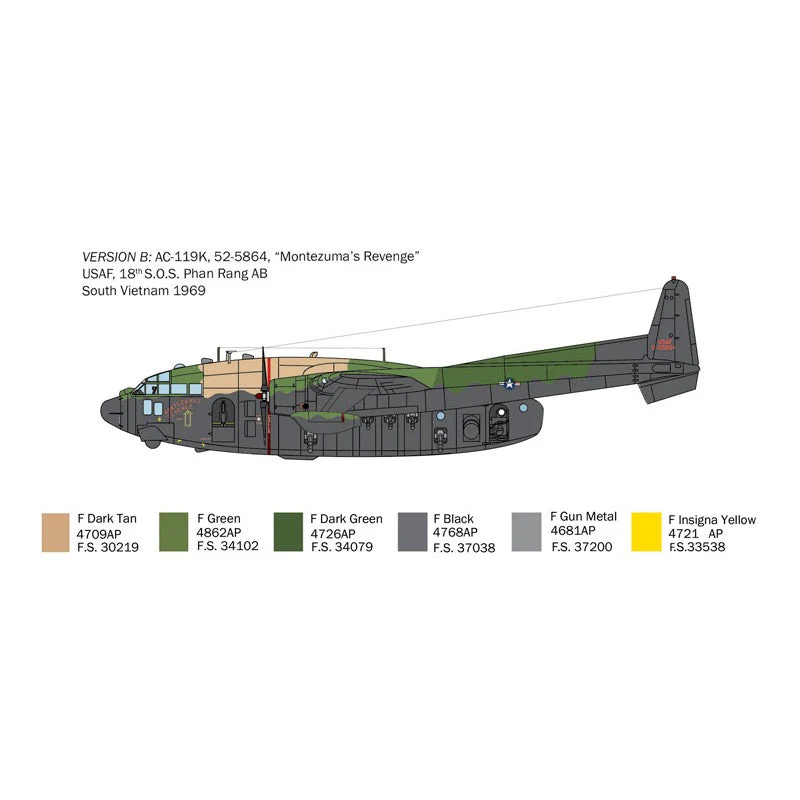 Italeri 1468 1/72 AC-119K Stinger Gunship - Image 4