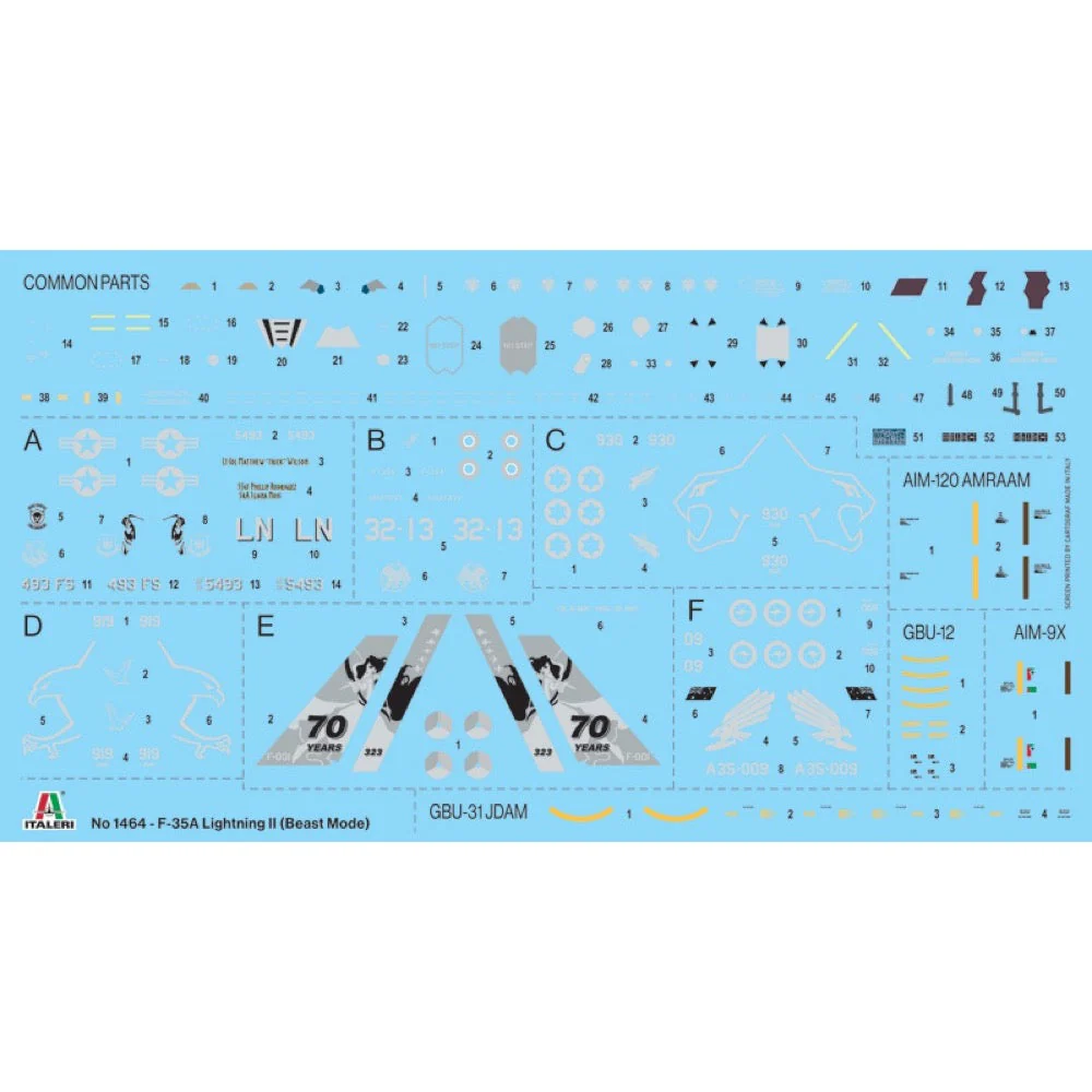 Italeri 1464 1/72 F-35A Lightning II (Beast Mode) incl RAAF Decals - Image 3