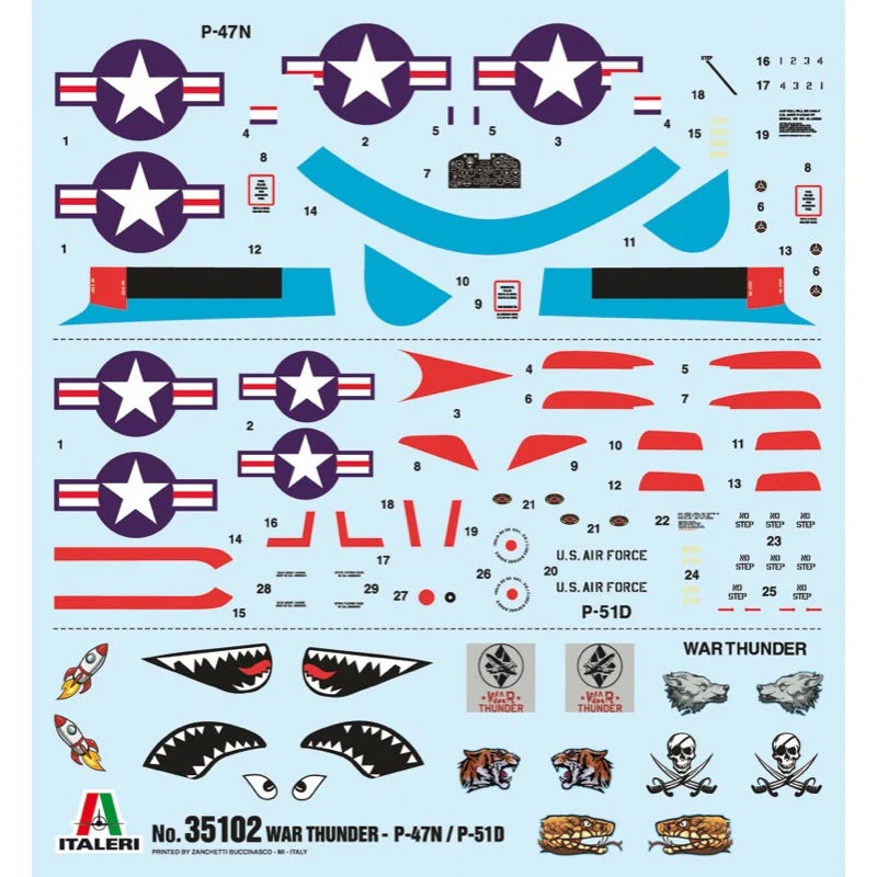 Italeri 35102 1/72 P47 N and P51 D War Thunder Video Game Series withGlue - Image 3