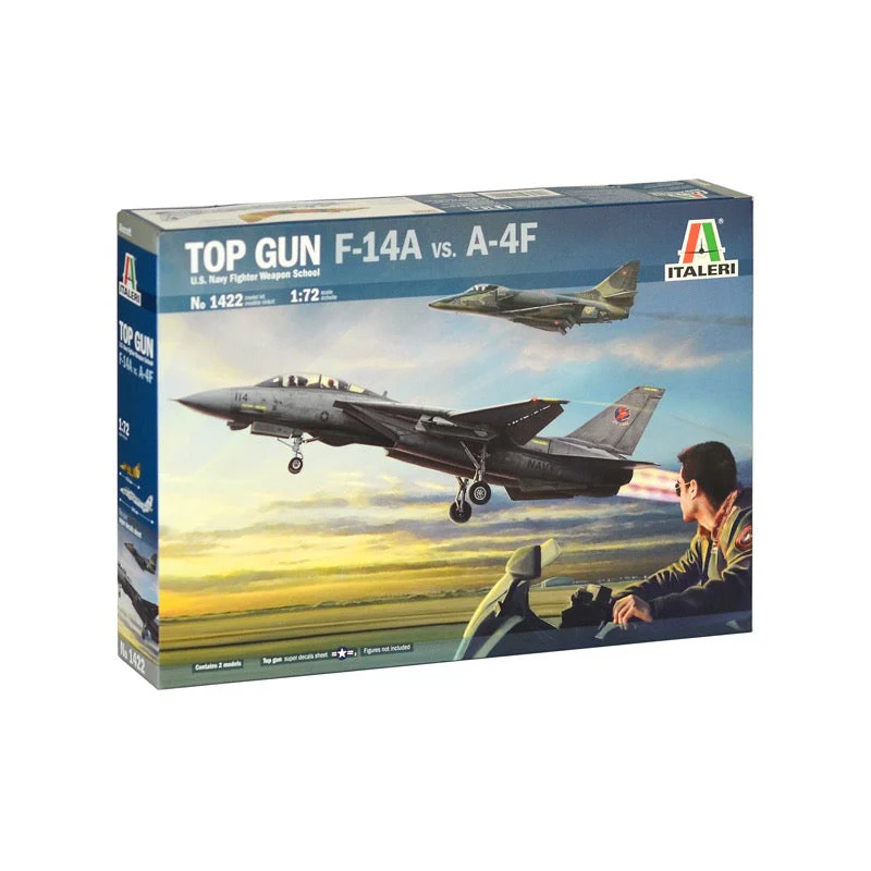 Italeri 1422 1/72 US Navy Fighter Weapons School Top Gun F-14A Tomcat vs A-4M Skyhawk 2 in 1 - Image 2