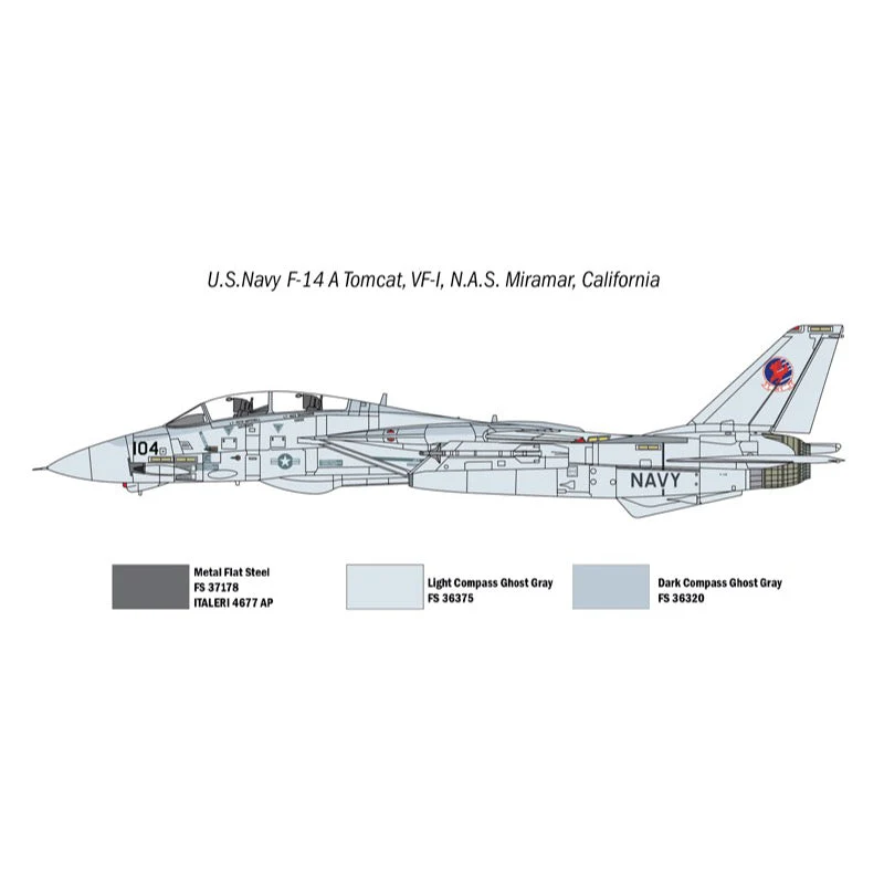 Italeri 1422 1/72 US Navy Fighter Weapons School Top Gun F-14A Tomcat vs A-4M Skyhawk 2 in 1 - Image 5
