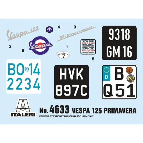 Italeri 4633 1/9 Vespa 125 Primavera - Image 8
