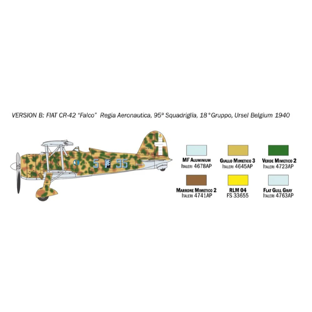 Italeri 1437 1/72 Fiat CR.42 Falco Battle of Britain - Image 5