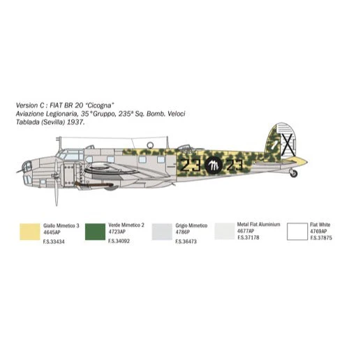 Italeri 1447 1/72 Fiat BR.20 Cicogna Battle of Britain 80th Anniversary - Image 4