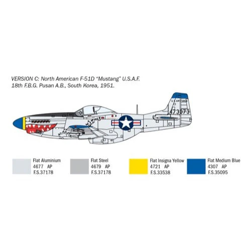Italeri 1452 1/72 F-51D Korean War with Super Decal Sheet - Image 4