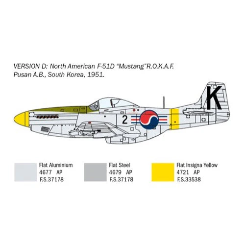 Italeri 1452 1/72 F-51D Korean War with Super Decal Sheet - Image 5