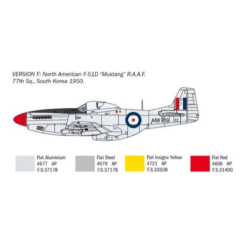 Italeri 1452 1/72 F-51D Korean War with Super Decal Sheet - Image 9