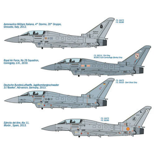 Italeri 1457 1/72 Eurofighter Typhoon EF-2000 In RAF Service Super Decal Sheet - Image 4