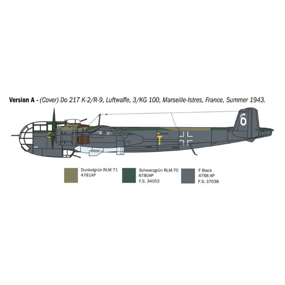 Italeri 1488S 1/72 Dornier Do 217 K-1/K-2 with Fritz-X guided bombs - Image 4