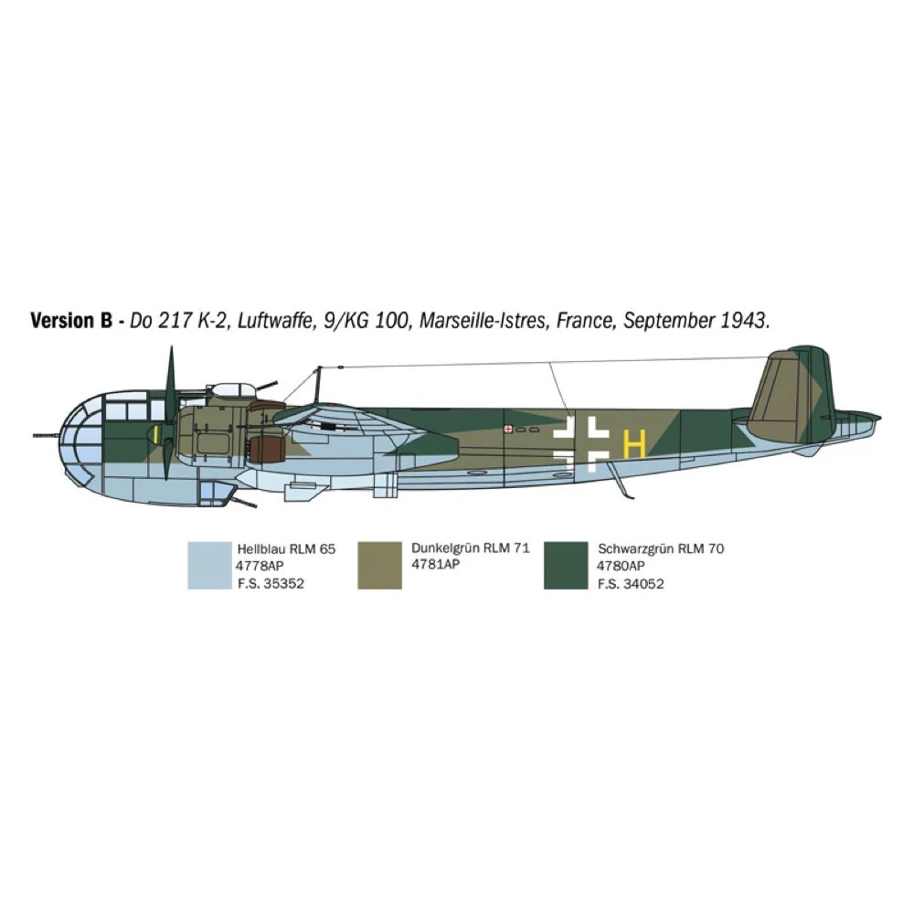 Italeri 1488S 1/72 Dornier Do 217 K-1/K-2 with Fritz-X guided bombs - Image 5