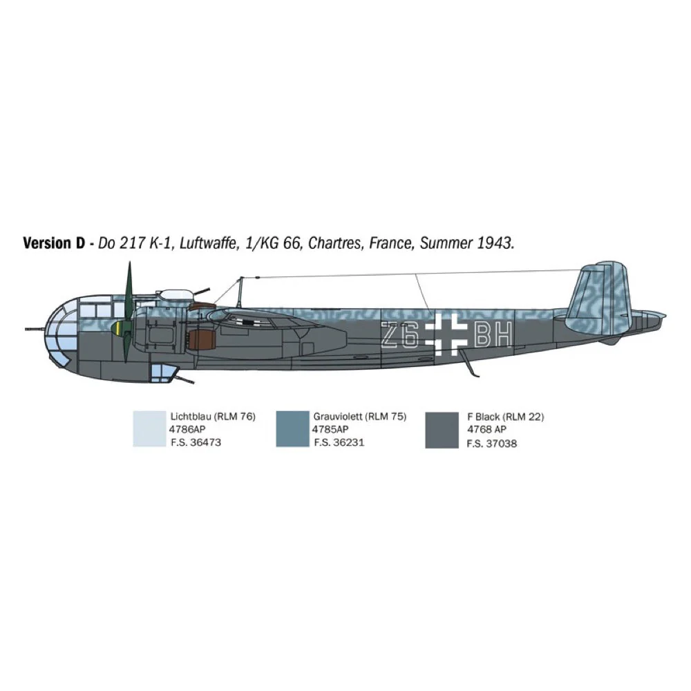 Italeri 1488S 1/72 Dornier Do 217 K-1/K-2 with Fritz-X guided bombs - Image 7