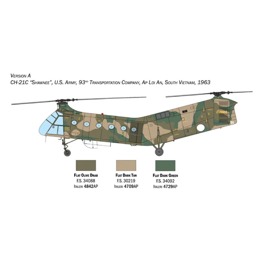 Italeri 2774 1/48 H-21C Flying Banana Gunship New Parts Photo Etch Sheet - Image 3