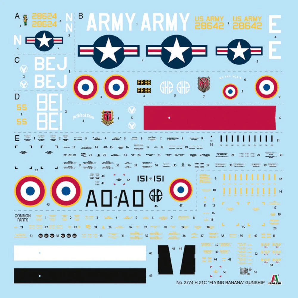 Italeri 2774 1/48 H-21C Flying Banana Gunship New Parts Photo Etch Sheet - Image 8