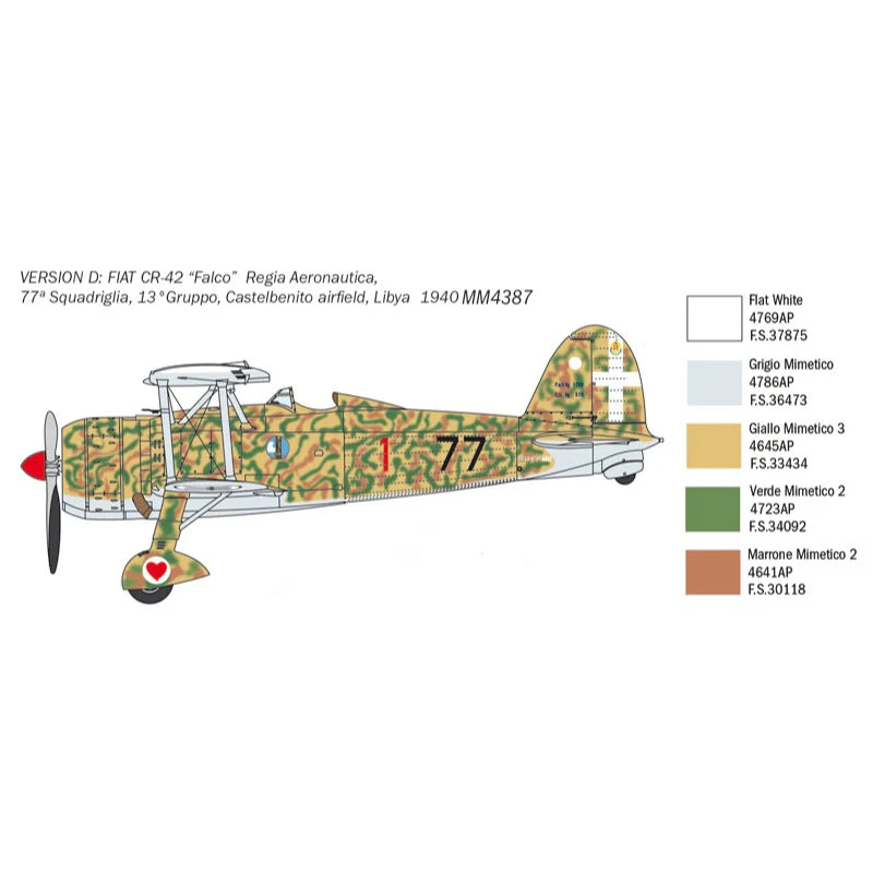 Italeri 2801 1/48 Fiat CR42 Falco Battle of Britain 80th Anniversary with Photo-Etched Parts - Image 7