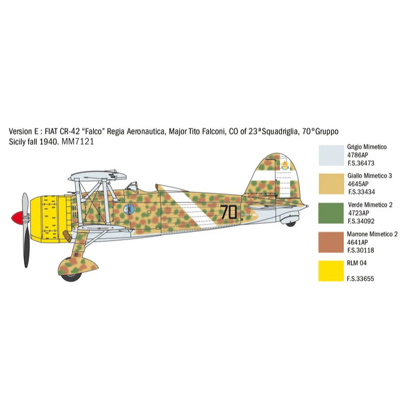 Italeri 2801 1/48 Fiat CR42 Falco Battle of Britain 80th Anniversary with Photo-Etched Parts - Image 8