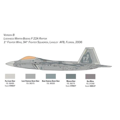 Italeri 2822s 1/48 Lockheed Martin F-22A Raptor - Image 5