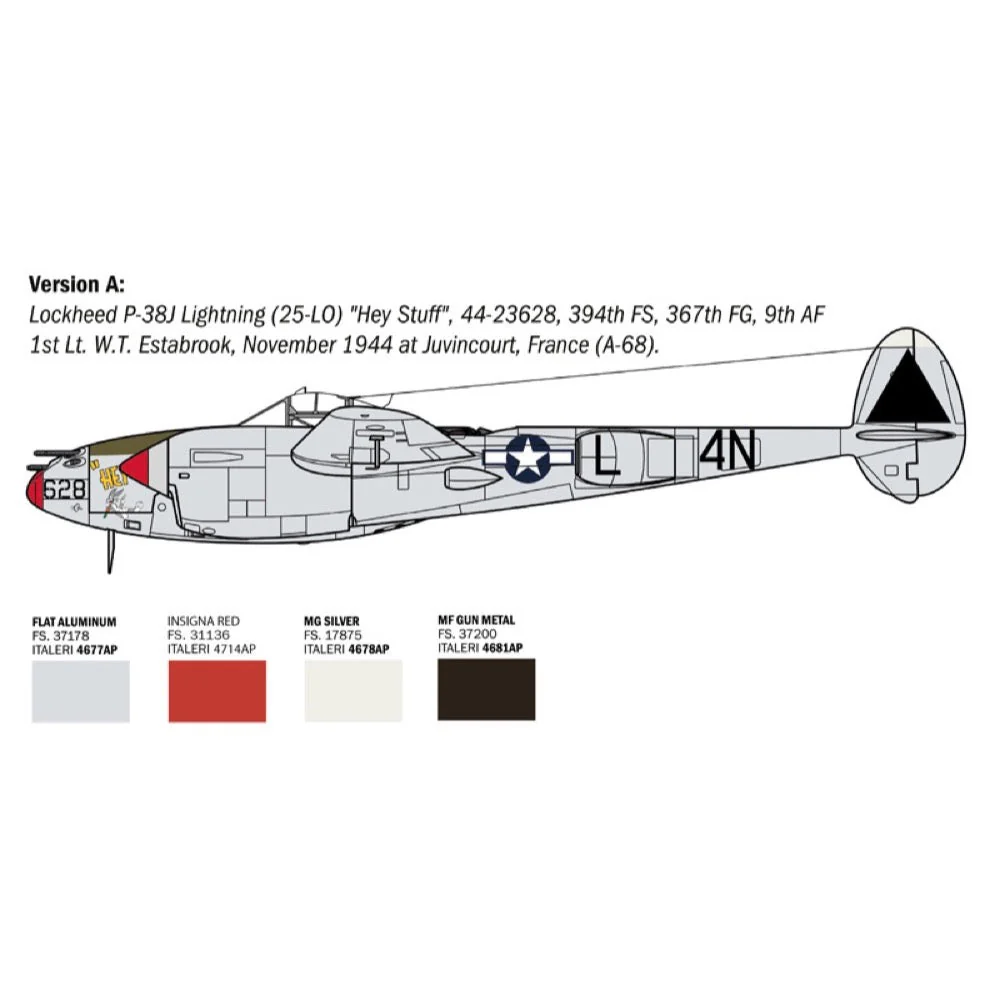 Italeri 2834S 1/48 P-38J Lightning European Theatre Operations - Image 4