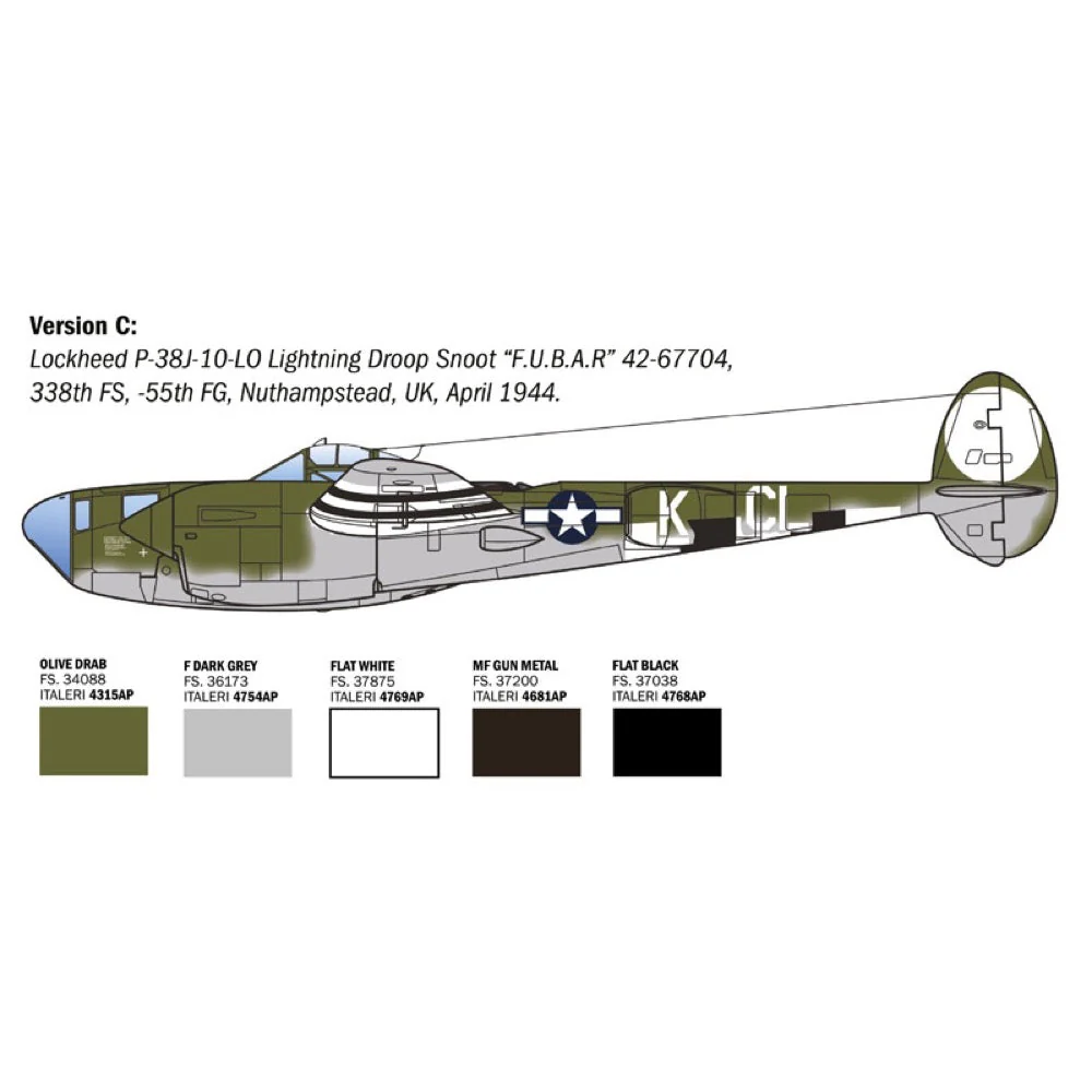 Italeri 2834S 1/48 P-38J Lightning European Theatre Operations - Image 6