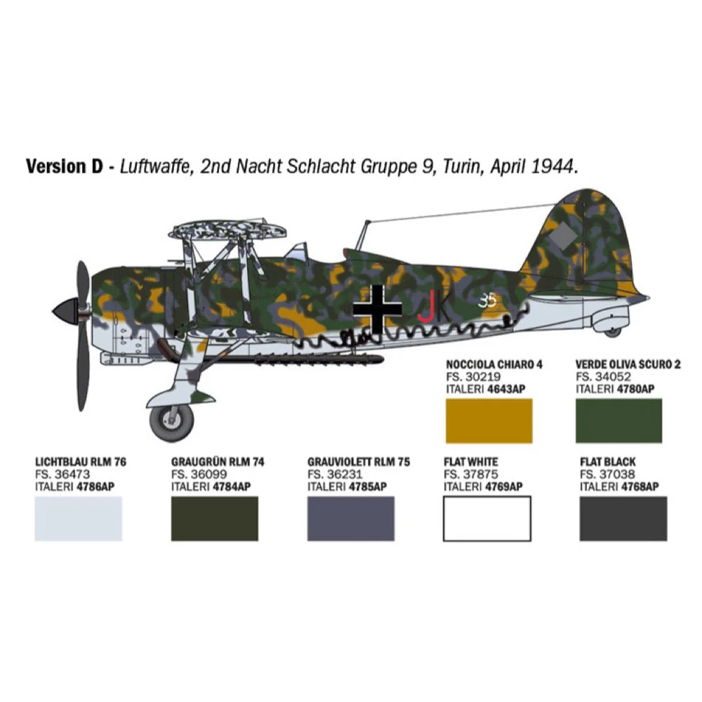 Italeri 2842S 1/48 Fiat CR.42 Falco Assault Night Fighter - Image 7