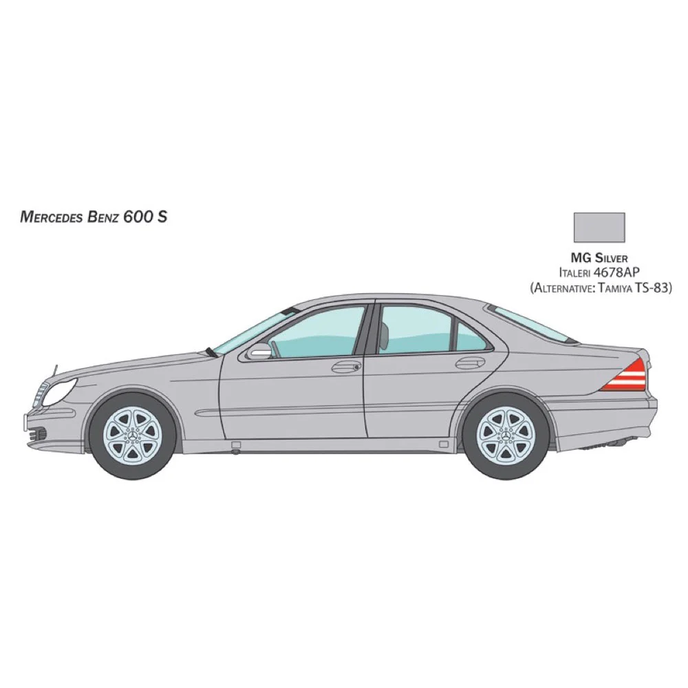Italeri 3638 1/24 Mercedes-Benz 600S - Image 3