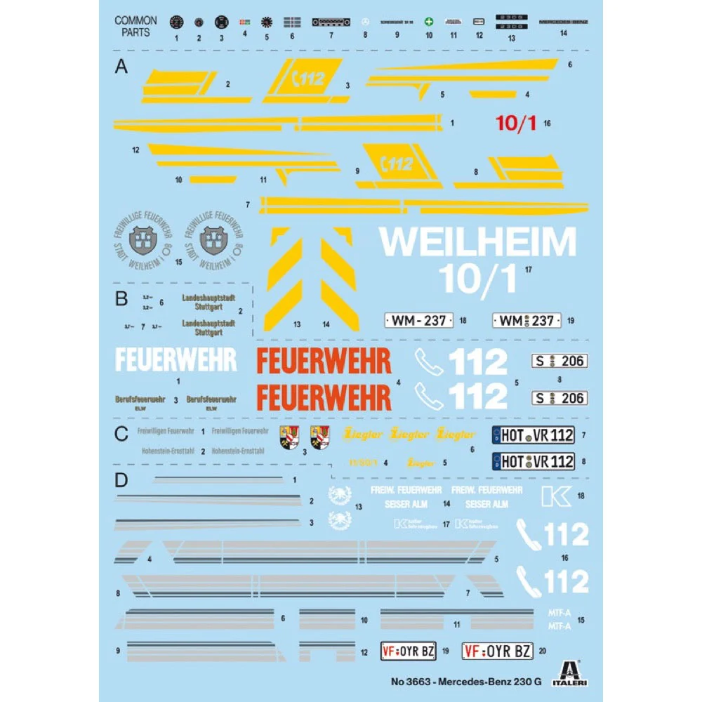 Italeri 3663S 1/24 Mercedes G230 Feuerwehr - Image 12
