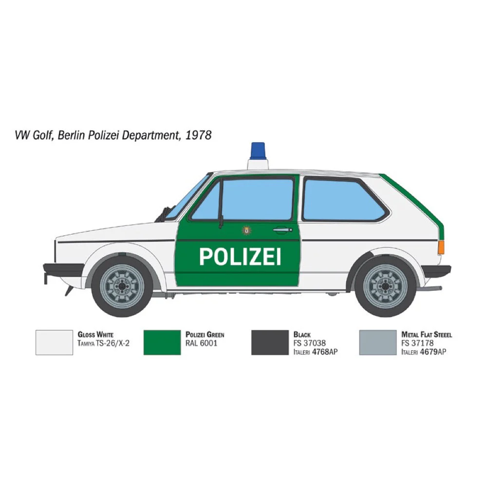 Italeri 3666 1/24 VW Golf Polizei (Police) - Image 4