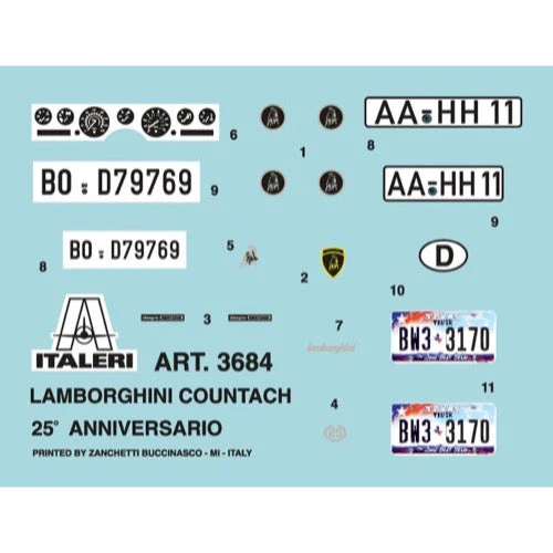 Italeri 3684S 1/24 Lamborghini Countach 25th Anniversary - Image 3
