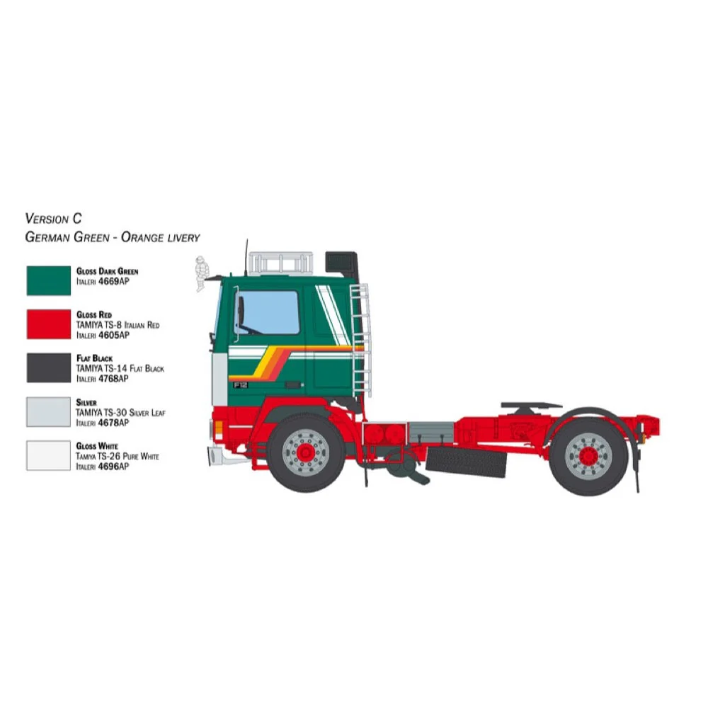 Italeri 3957S 1/24 Volvo F-12 Intercooler (Low Roof) with Accessories - Image 6
