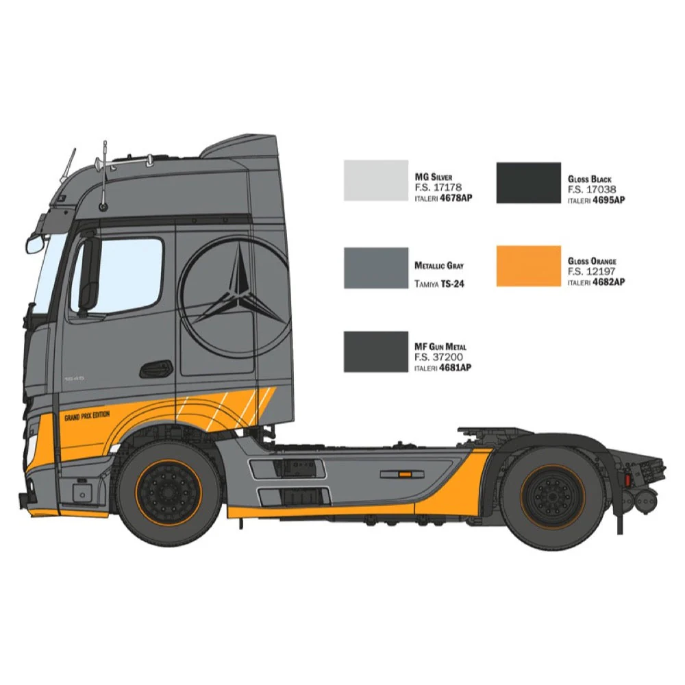 Italeri 3968S 1/24 Mercedes Benz Actros MP4 Big Space Grand Prix Edition Super Decal - Image 5