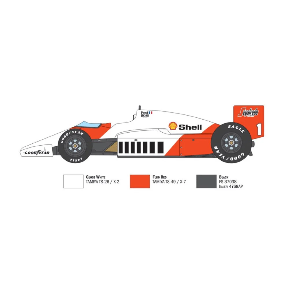 Italeri 4711 1/12 McLaren MP4 2C Prost Roberg Plastic Model Kit - Image 14