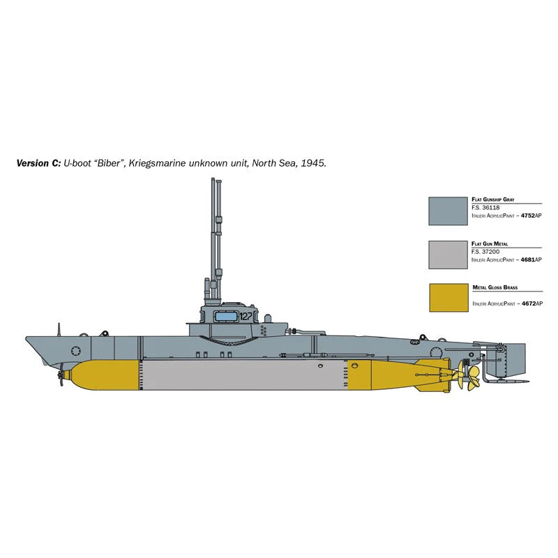 Italeri 5609S 1/35 U-Boot Midget Submarine (Biber) - Image 6
