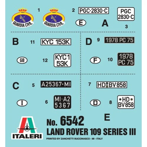 Italeri 6542 1/35 Land Rover 109 Guardia Civil - Image 3