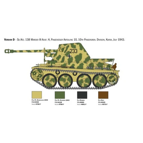 Italeri 6566S 1/35 Sd. Kfz. 138 Marder III H With Crew - Image 7