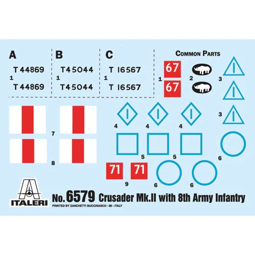 Italeri 6579 1/35 Crusader Mk II with 8th Army Infantry Rubber Tracks and 5 Figures - Image 2