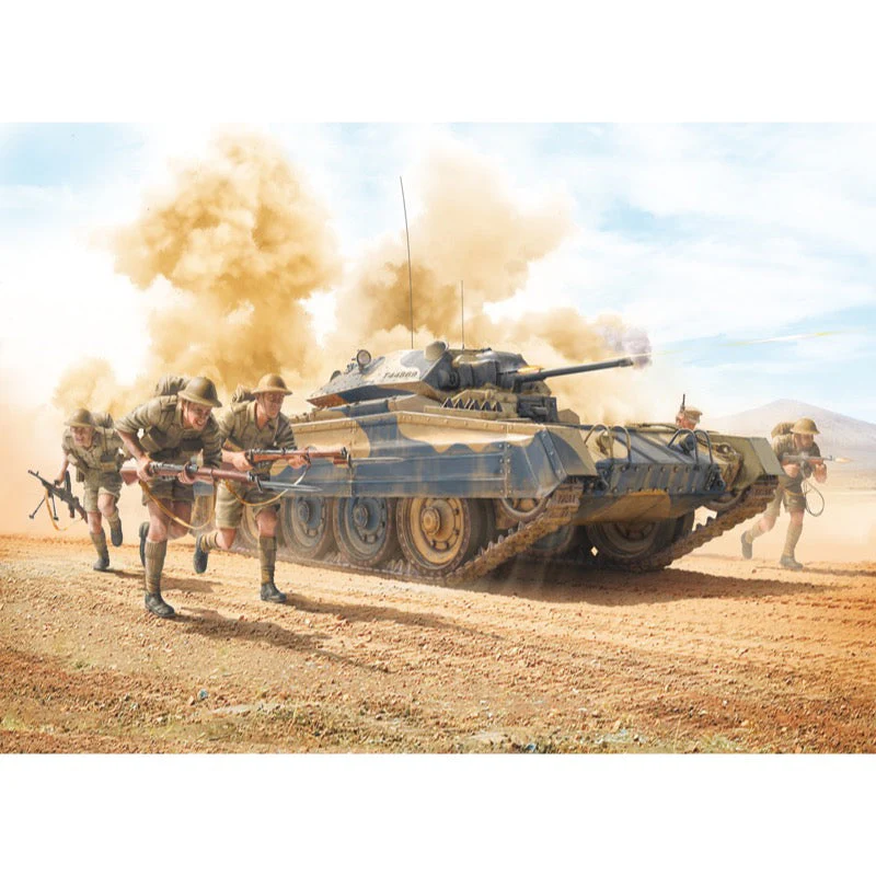 Italeri 6579 1/35 Crusader Mk II with 8th Army Infantry Rubber Tracks and 5 Figures - Image 7
