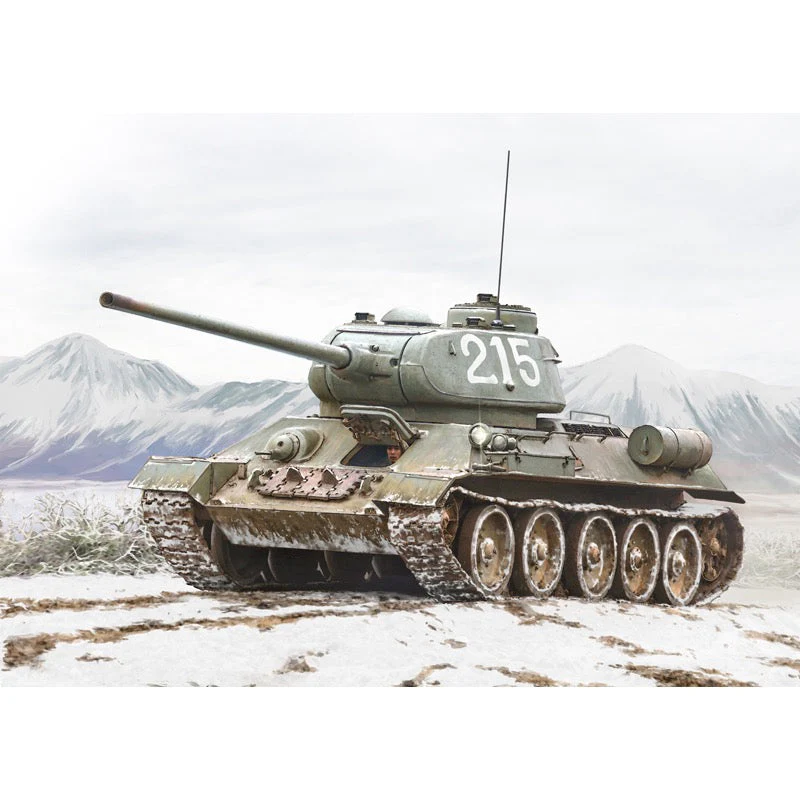 Italeri 6585 1/35 T-34/85 Korean War with Metal Barrel with PE Sheet Glueable Rubber Tracks - Image 2