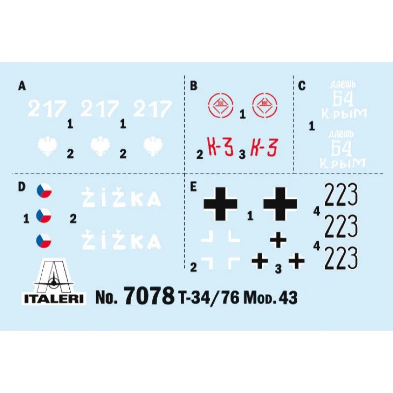 Italeri 7078 1/72 T-34/76 Mod. 1943 Tank - Image 3