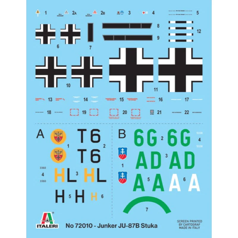 Italeri 72010 1/72 Junker Ju-87B Stuka Complete Set - Image 5