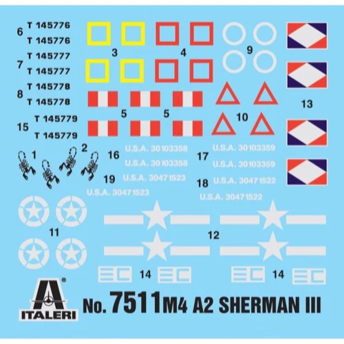 Italeri 7511 1/72 Fast Assembly M4A2 Sherman 111 - Image 2
