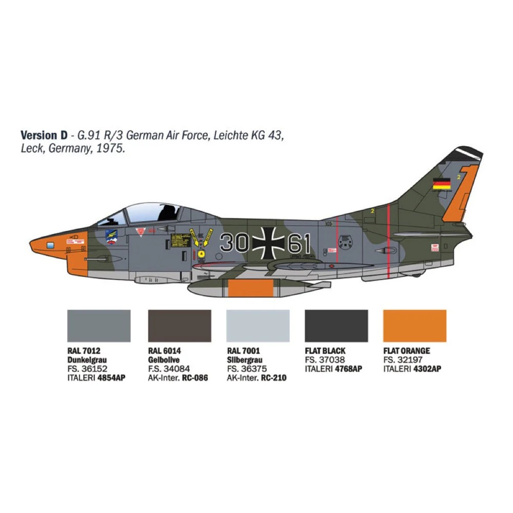 Italeri 92645 1/48 G.91 R1/R3 Gina - Image 6