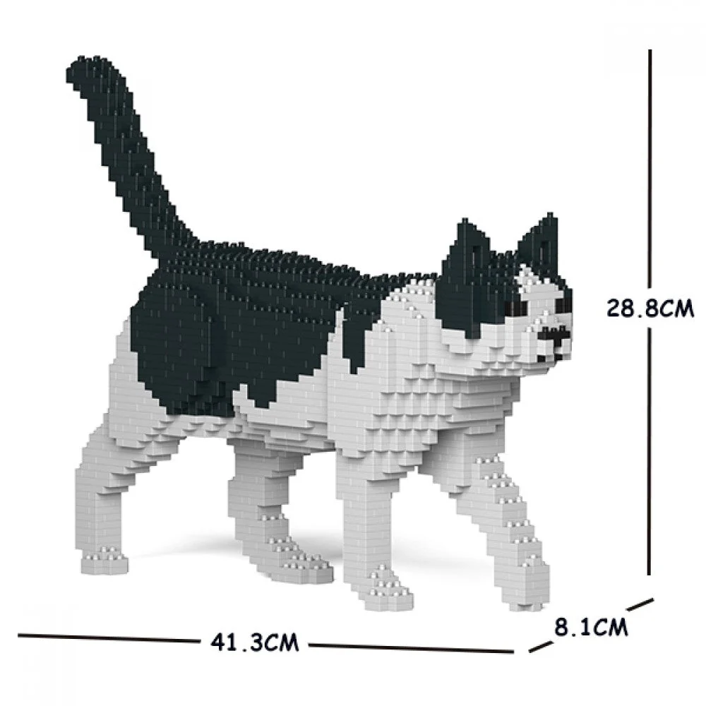 Jekca ST19CA11-M02 Black and White Cat walking 11S-M02 - Image 2