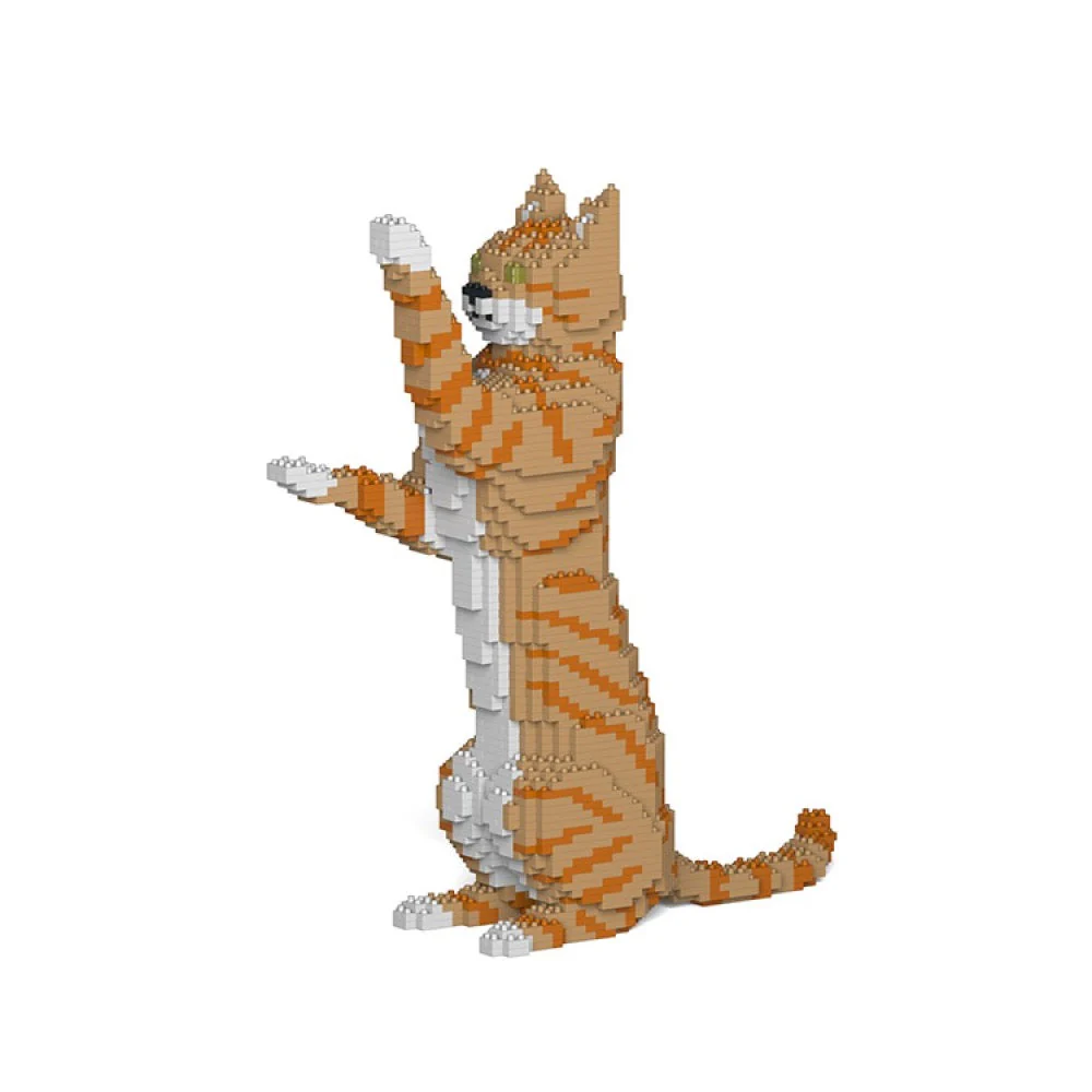 Jekca ST19CA14-M01 Orange Tabby Cat with Paw Up 14S-M01 - Image 5
