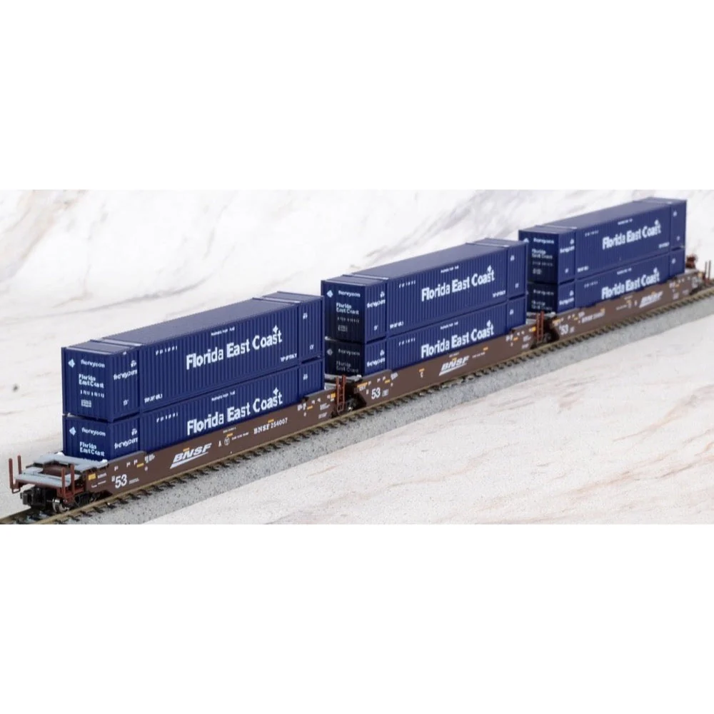 Kato 106-6181 N MAXI-IV BNSF No.254007 3pc Set with FEC Containers - Image 2