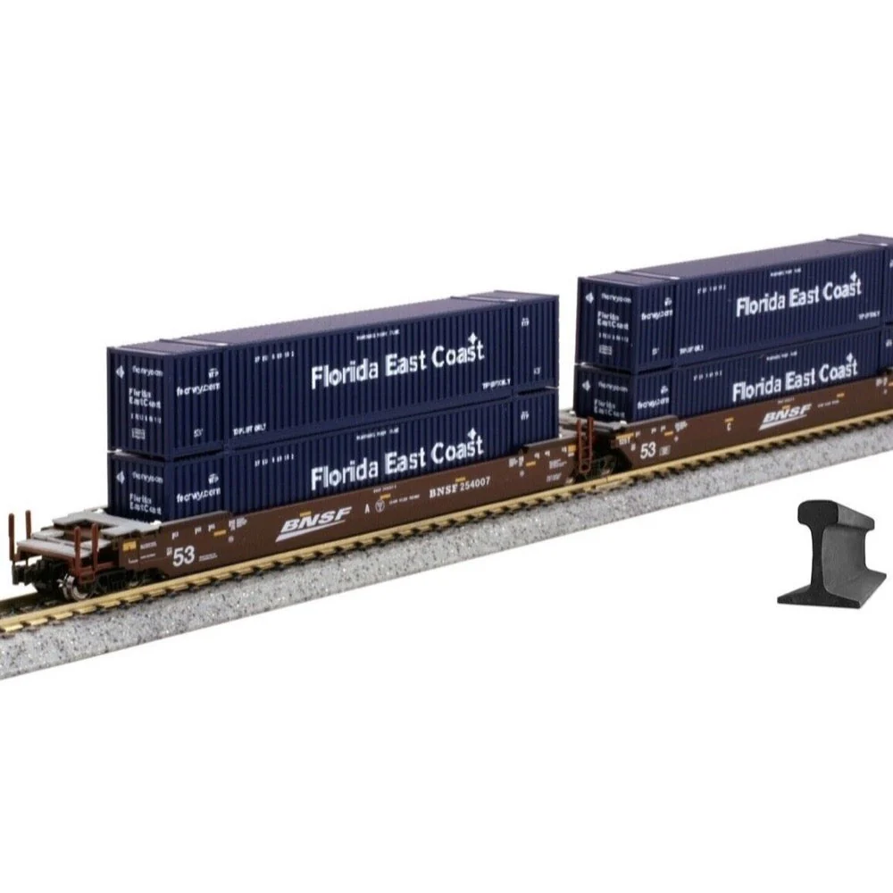 Kato 106-6181 N MAXI-IV BNSF No.254007 3pc Set with FEC Containers - Image 3